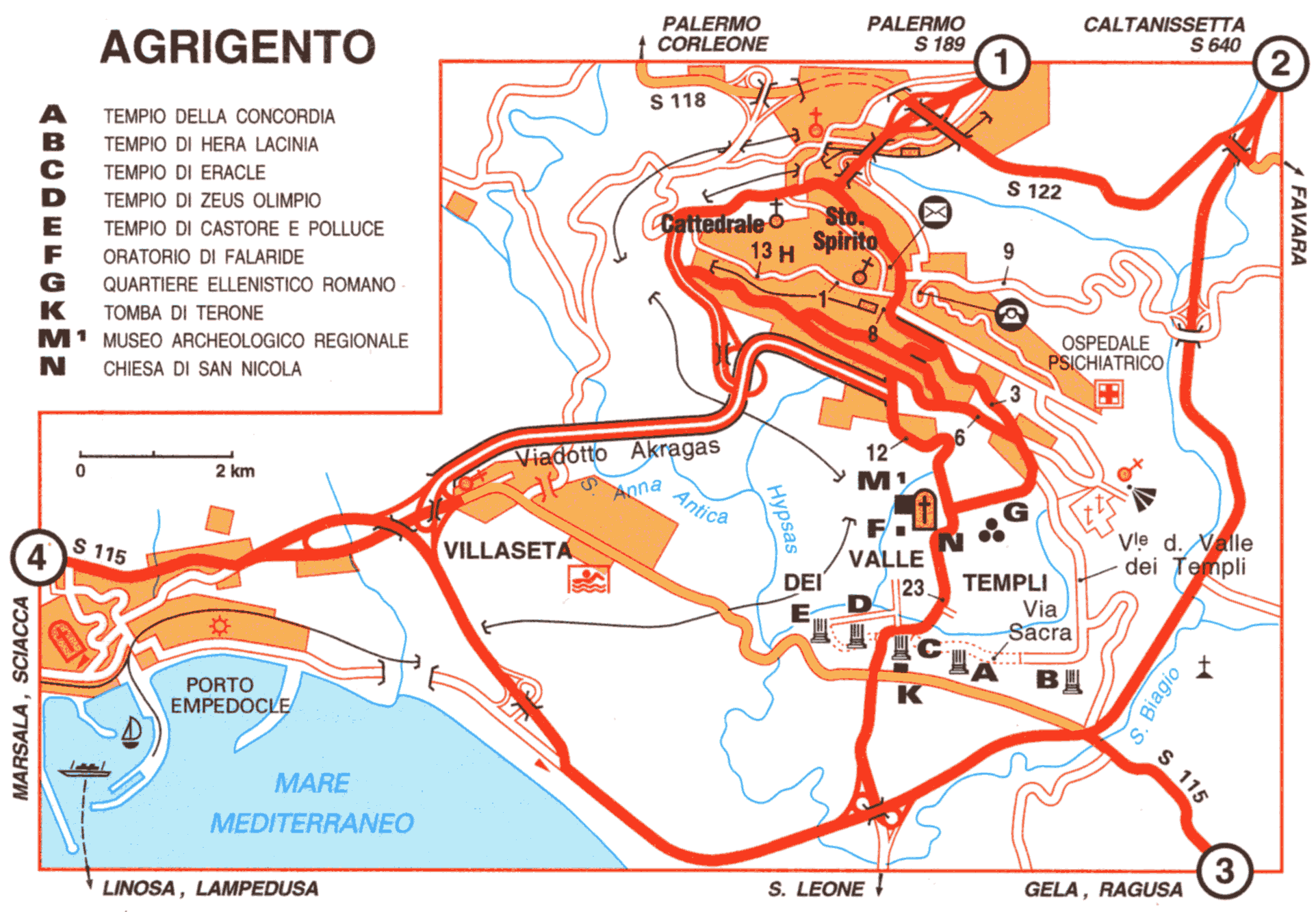 Map of Agrigento - Mappa di Agrigento
